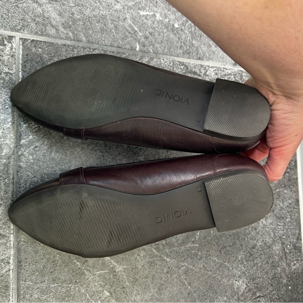 Vionic Burgundy Pointed Toe Penny Loafers Savannah Size 7 Fall Academia Autumn - Picture 7 of 16